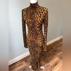 Norma Kamali Long Sleeve Turtle Fishtail Dress Size XS